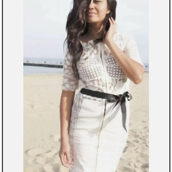 Anthropologie Byron Lars Carissima Sheath Dress Size 00 Petite Ivory ZA S/XS - Picture 2 of 7